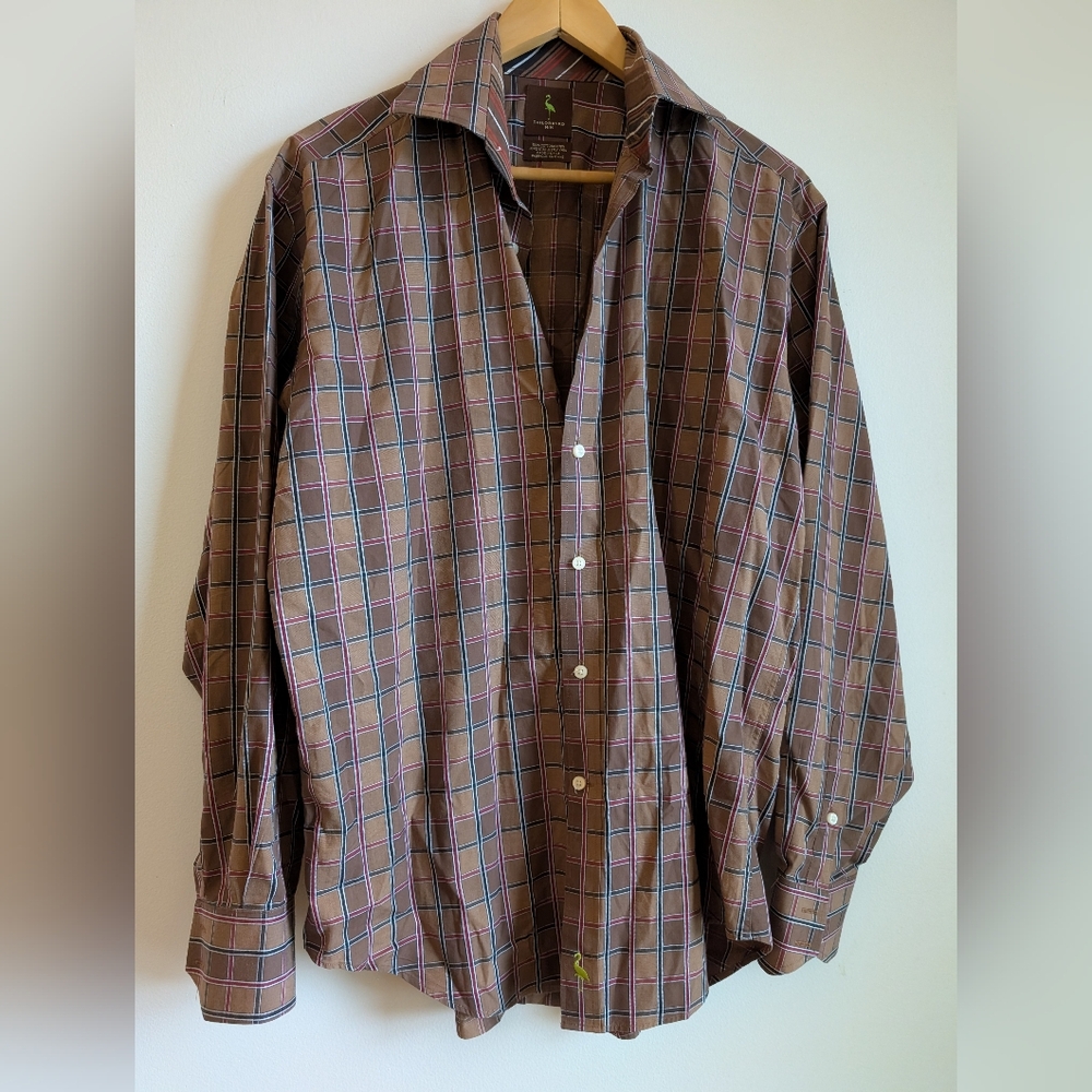 Tailorbyrd Men's Brown Plaid Shirt
